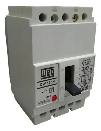 Disjuntor Caixa Moldada Tripolar Weg Dw125n 40a 25ka 