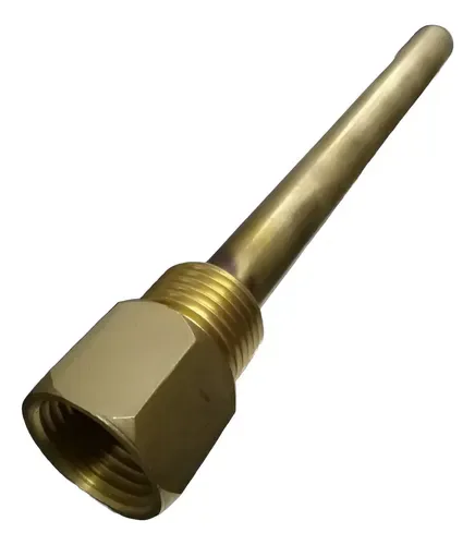 Poço Para Termômetro Bsp 1/2 Polegadas 125mm Latão Niquelado