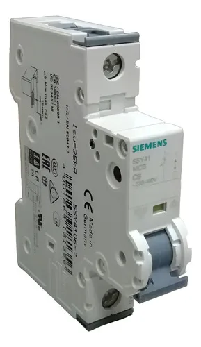 Disjuntor Monopolar 6a Siemens 5sy41 Mbc C6 230/400v 35ka