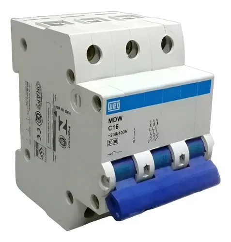 Disjuntor Tripolar 16a Weg Mdw C16